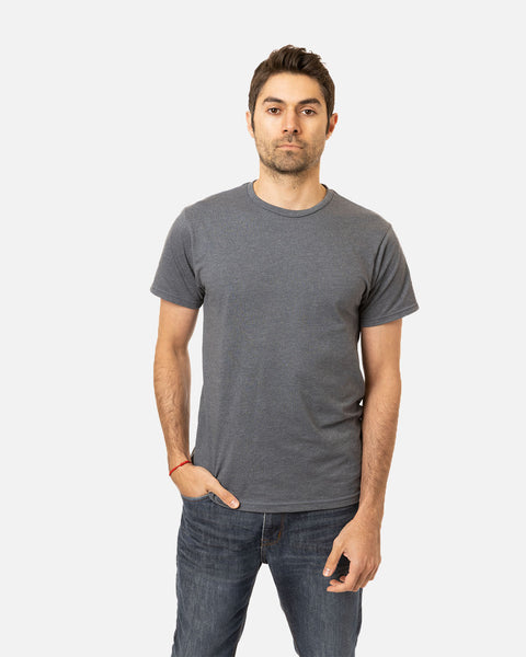 【SATIIIZ】End Henry Neck Short Sleeve T-Shirt EC1090_NavyHeather_front_grand